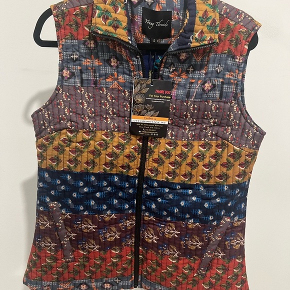 Young Threads Patchwork Quilted Zip Vest Boho Style JK21011 - Picture 3 of 4